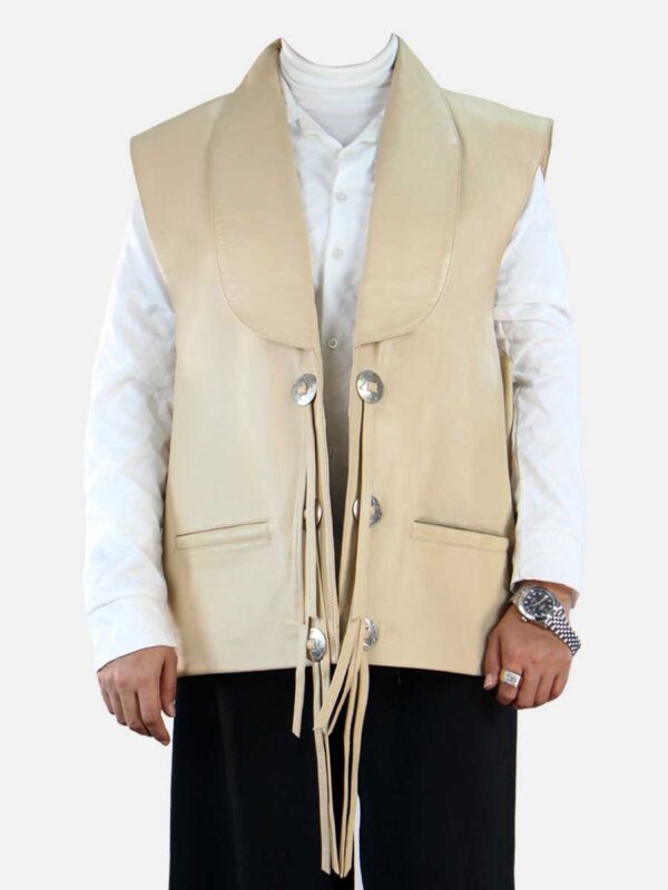 Beige Goat Leather 2-way Pocket Vest